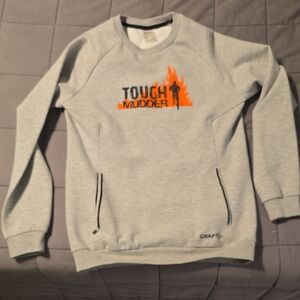 Craft Men's Gray and Orange Crewneck Sweater